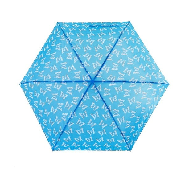 Modrý skladací dáždnik Vintage Butterflies
