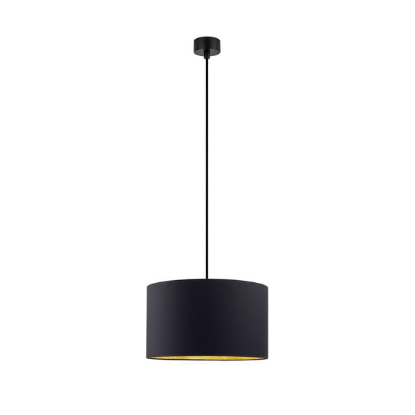 Čierne stropné svietidlo s vnútrom v zlatej farbe Sotto Luce Mika, ∅ 36 cm