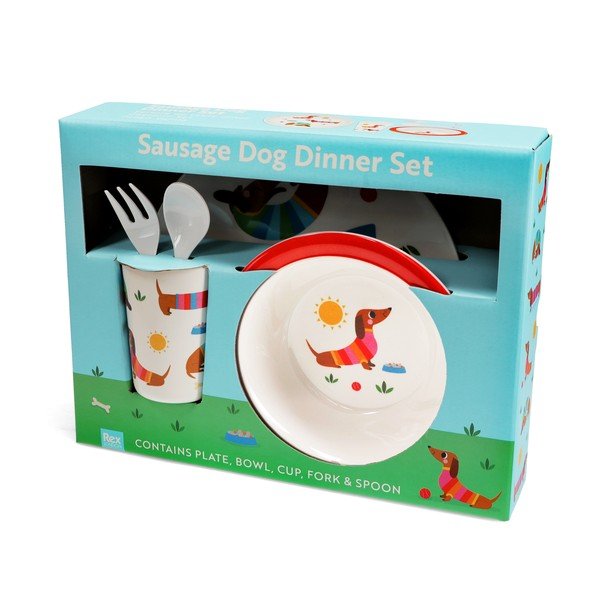 Detská jedálenská súprava 5 ks Sunny Sausage Dog – Rex London-image-2
