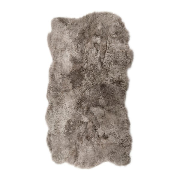 Béžovosivý kožušinový koberec s krátkym vlasom Arctic Fur Nardo, 170 × 110 cm