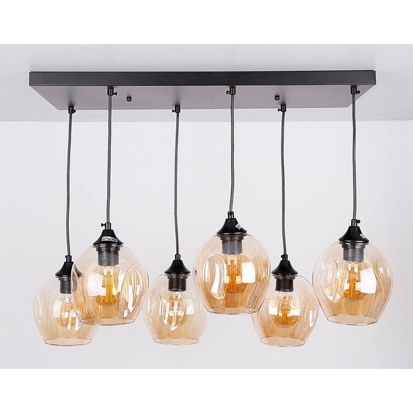 Čierne závesné svietidlo so skleneným tienidlom 33x67 cm Aspa - Candellux Lighting-image-4