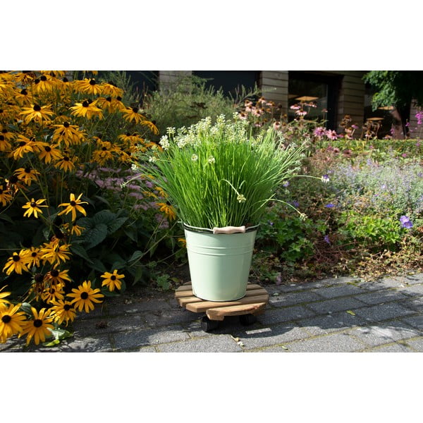 Drevený pojazdný podstavec pod kvetináč ø 29 cm (výška 8 cm) Indoor & Outdoor – Esschert Design-image-1