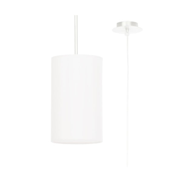 Biele závesné svietidlo s textilným tienidlom ø 15 cm Volta – Nice Lamps
