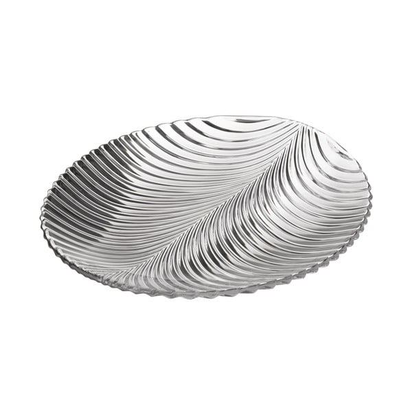 Sklenený tanier v tvare listu Unimasa, 24,8 × 22,8 cm