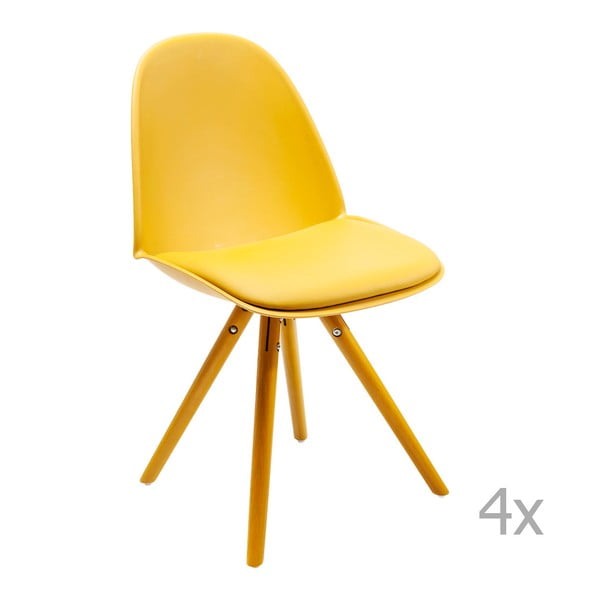 Sada 4 žltých jedálnych stoličiek Kare Design CandyWorld

