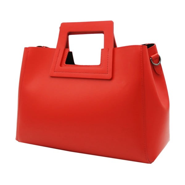 Červená kabelka z pravej kože Andrea Cardone Pietro