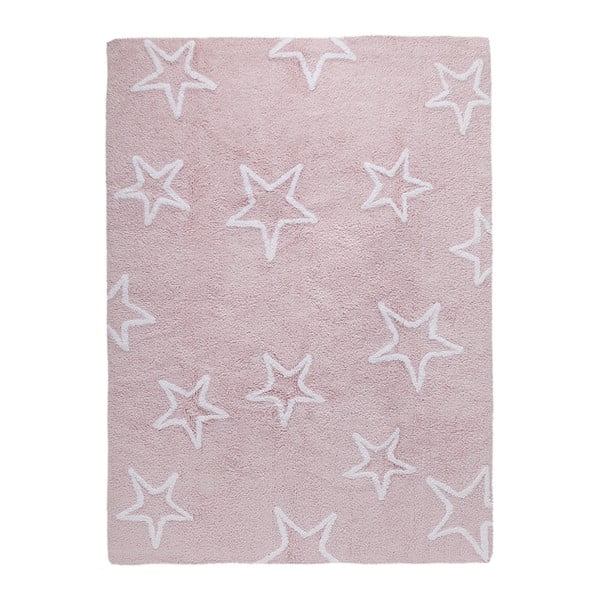 Ružový bavlnený koberec Happy Decor Kids Stars, 160 x 120 cm