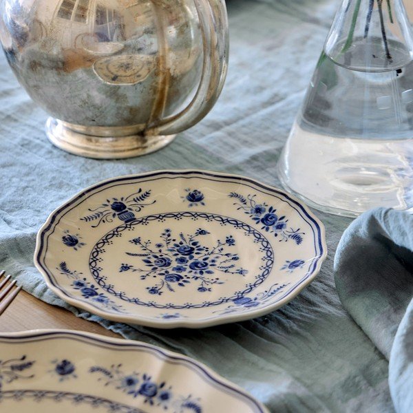 Modrý/béžový dezertný kameninový tanier ø 17 cm Vila – Costa Nova-image-1