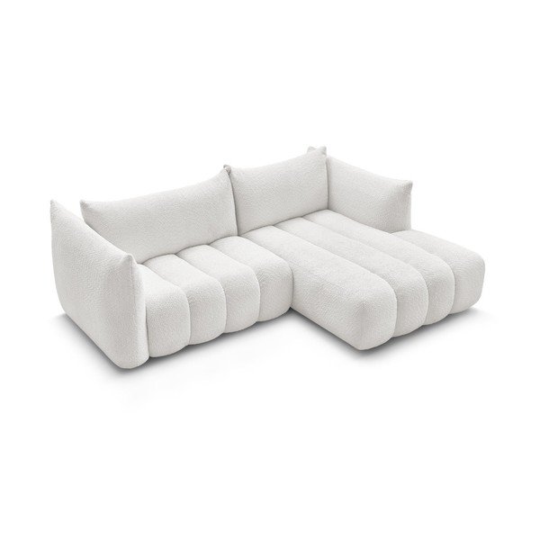 Biela rohová pohovka z textílie buklé (pravý roh/s leňoškou) Azra – Bobochic Paris-image-4