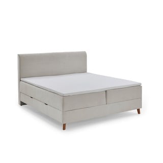 Béžová boxspring posteľ s úložným priestorom 160x200 cm Memphis - Meise Möbel