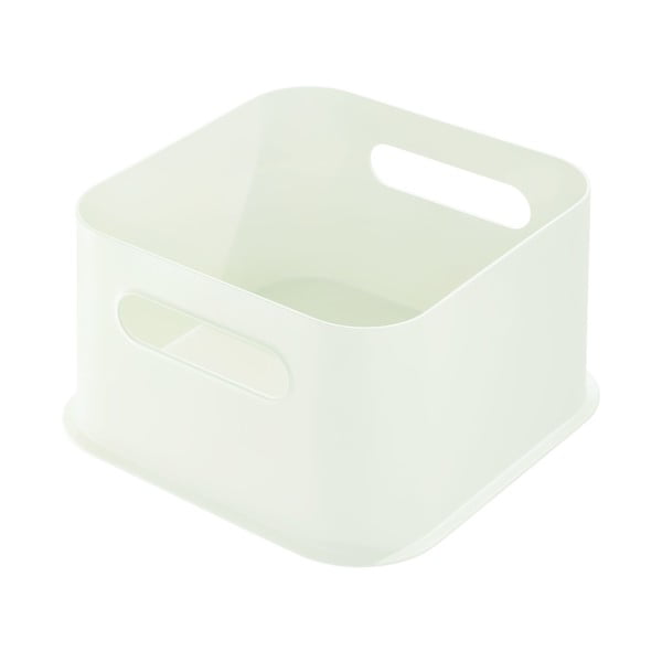 Biely úložný box iDesign Eco Handled, 21,3 x 21,3 cm