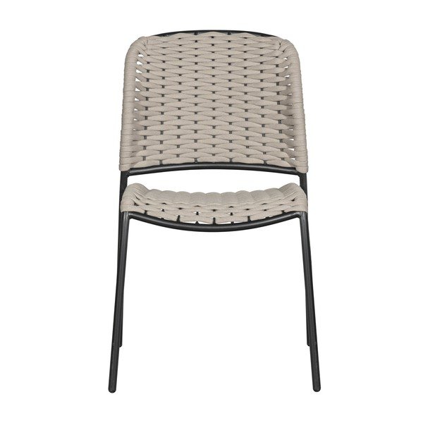 Čierno-béžové kovové záhradné stoličky v súprave 2 ks Taku – Exotan-image-2