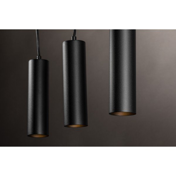 Čierne závesné svietidlo s kovovým tienidlom Tresos II – GTV-image-3