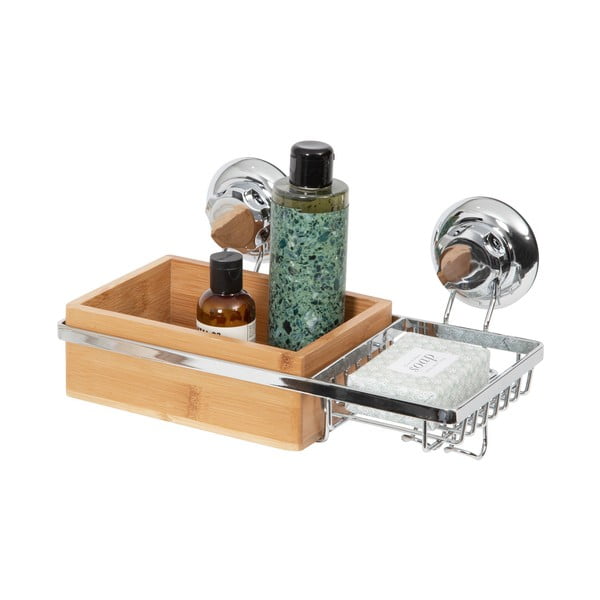 Bambusový nástenný košík s miskou na mydlo Compactor Spa-image-3