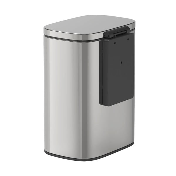 Strieborný odpadkový kôš z nehrdzavejúcej ocele Wenko Sare-image-3
