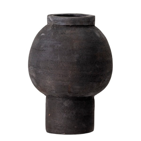 Čierna dekoratívna váza z terakoty Bloomingville Mindi, výška 18 cm