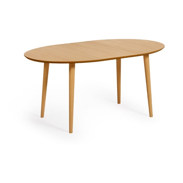 Rozkladací jedálenský stôl v dekore duba v prírodnej farbe 90x120 cm Oqui – Kave Home-image-2