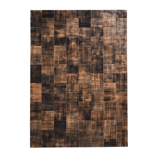 Hnedý koberec z pravej kože Fuhrhome Cairo, 120 × 180 cm
