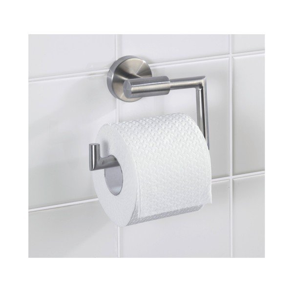 Nástenný držiak na toaletný papier z nehrdzavejúcej ocele v matne striebornej farbe Bosio – Wenko-image-1