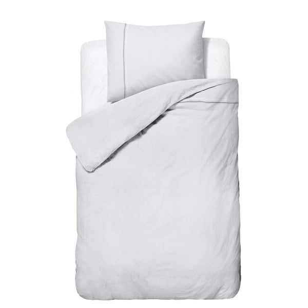 Biele obliečky z mikroperkálu na jednolôžko Sleeptime Monte Carlo, 140 × 200 cm
