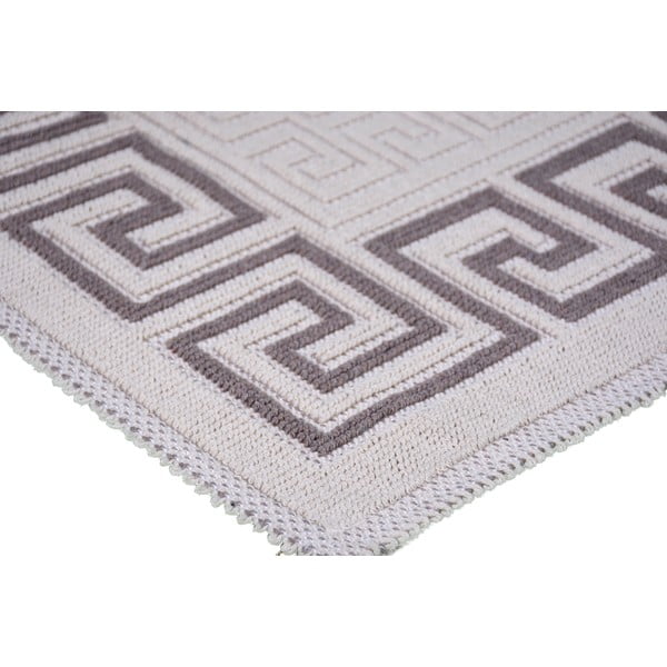 Sivo-béžový bavlnený koberec Vitaus Versace, 80 × 150 cm-image-1