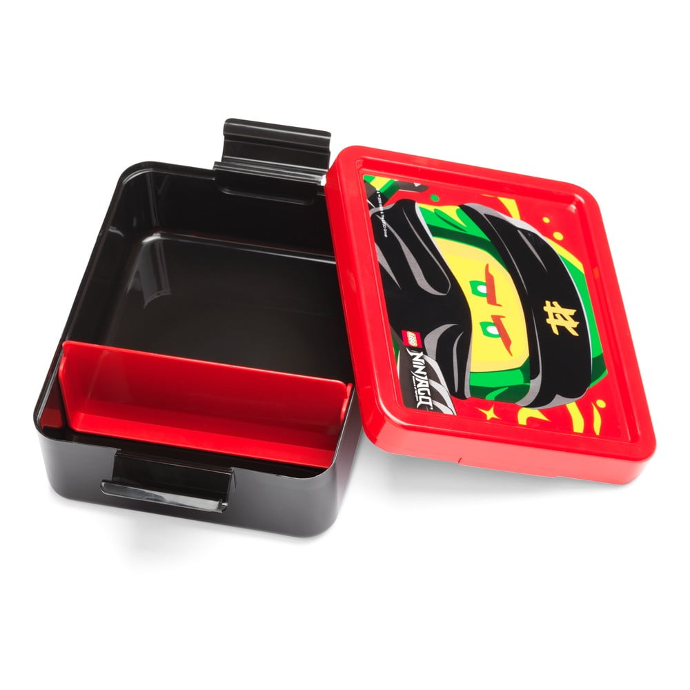 Čierny box na desiatu s červeným vekom LEGO® Ninjago