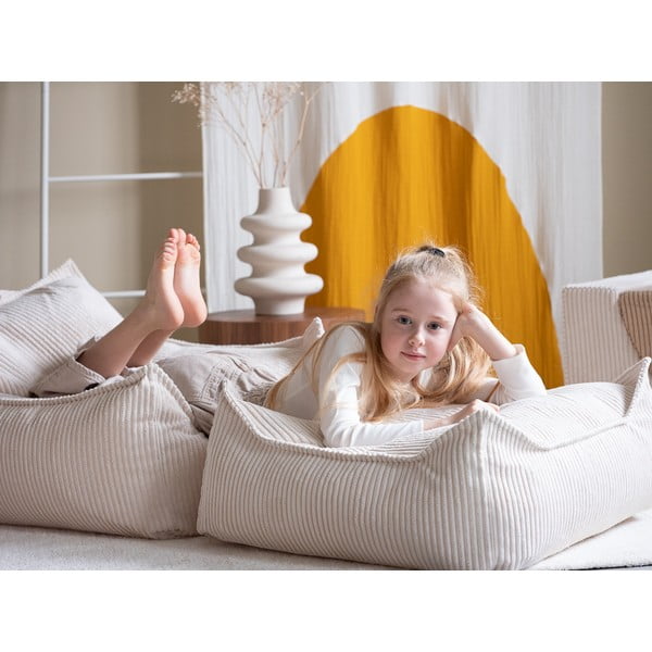 Krémový menčestrový detský sedací vak Square – Wigiwama-image-4