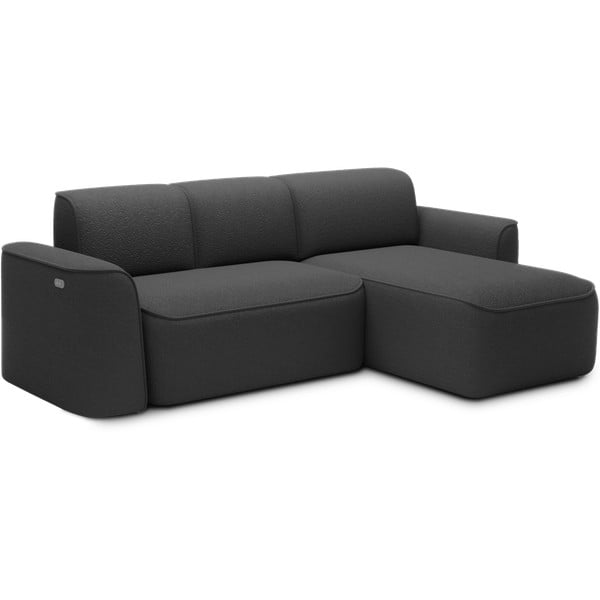 Antracitová rohová pohovka z textílie buklé (pravý roh/s leňoškou) Ume – ELTAP-image-2