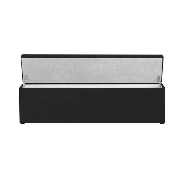 Čierny otoman k posteli s úložným priestorom Kooko Home Manna, 47 × 180 cm-image-4