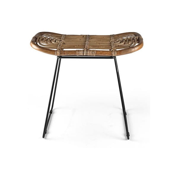 Ratanová stolička v čierno-prírodnej farbe Sokna – Villa Collection