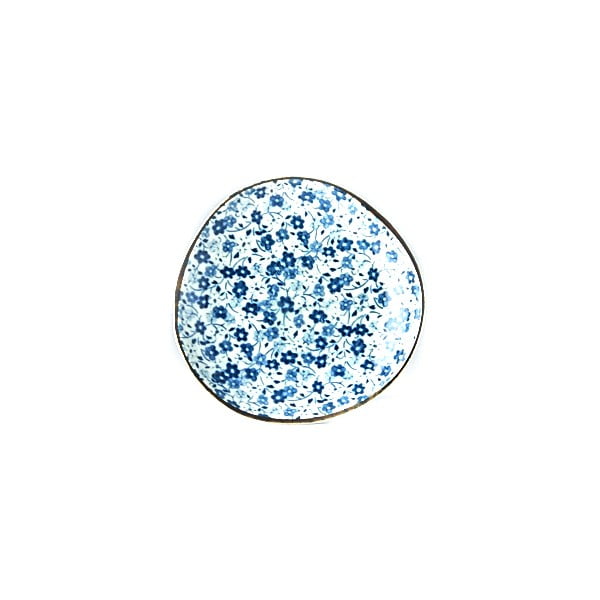 Modro-biely keramický tanierik Mij Daisy, ø 12 cm