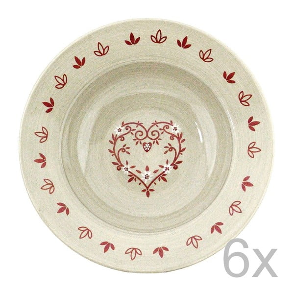 Sada keramických tanierov Heart 21,5 cm (6 ks)