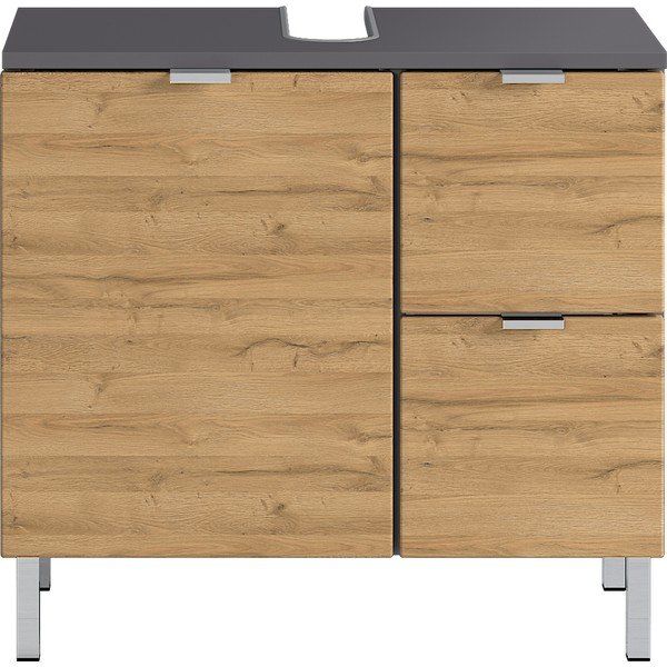 Skrinka pod umývadlo s dubovým dekorom Germania Mauresa, šírka 60 cm-image-2