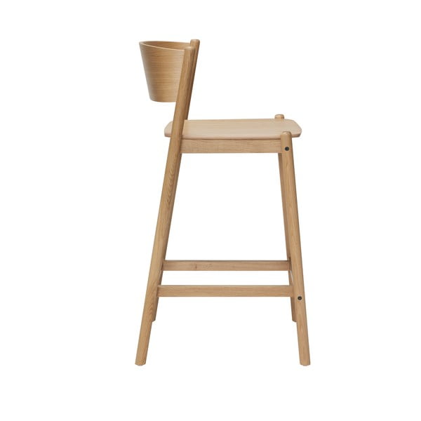Barová stolička v dekore duba v prírodnej farbe (výška sedadla 75 cm) Oblique – Hübsch-image-2