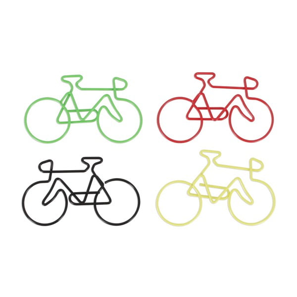 Sada 4 dekoratívnych spôn na papier npw™ Bicycle