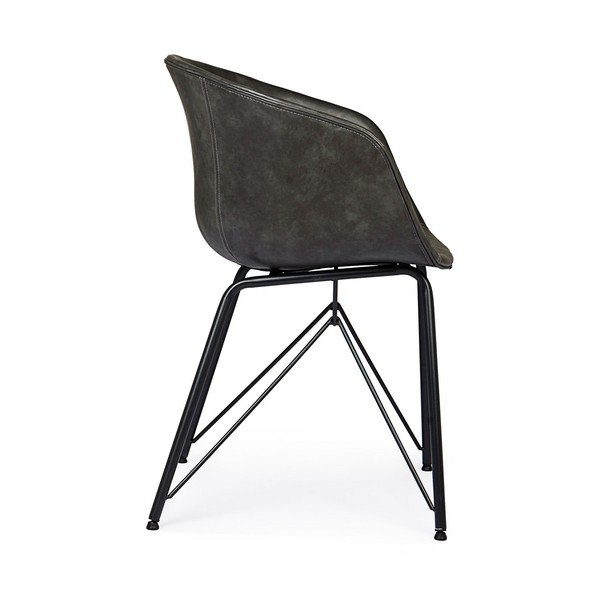 Tmavosivá čalúnená jedálenská stolička Warhol – Bizzotto-image-3