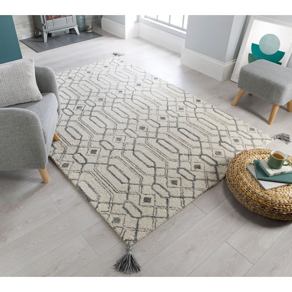 Sivý vlnený koberec Flair Rugs Pietro, 120 x 170 cm-image-4