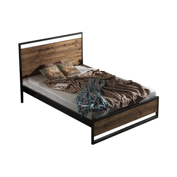 Dvojlôžková posteľ s roštom v čierno-prírodnej farbe 180x200 cm Ariane – Kalune Design