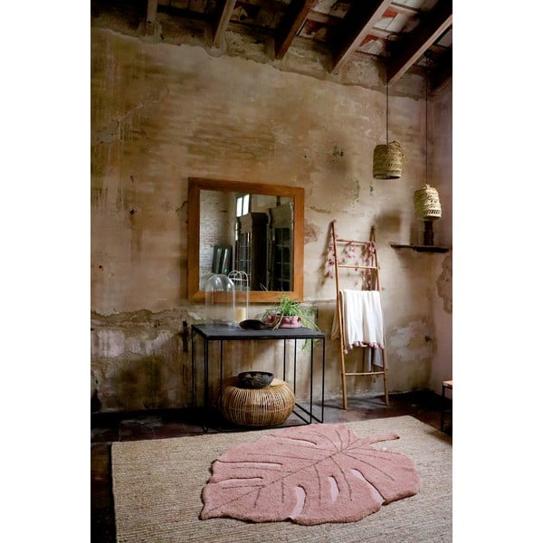 Ružový prateľný ručne tkaný bavlnený detský koberec 120x180 cm Monstera Vintage Nude – Lorena Canals-image-3