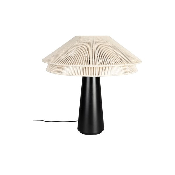 Čierno-biela stolová lampa s textilným tienidlom (výška 62 cm) Elon – Dutchbone