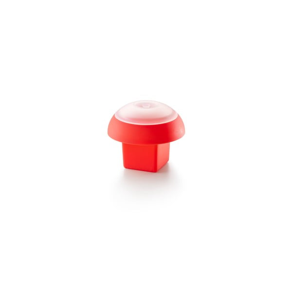 Červená hranatá silikónová formička na varenie vajec v mikrovlnnej rúre Lékué Ovo, ⌀ 10 cm