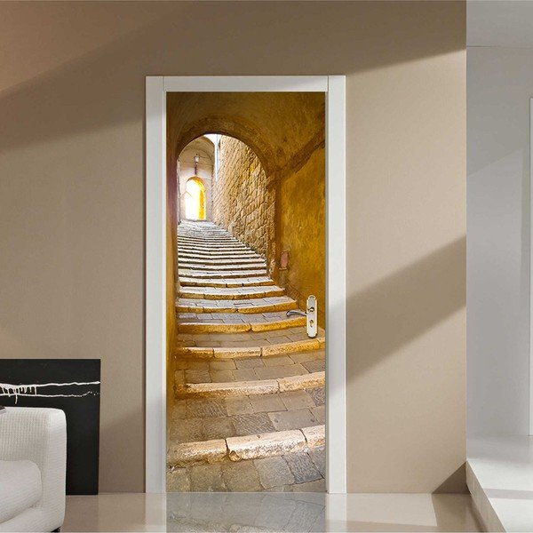 Samolepiaca tapeta na dvere Walplus Stone Stairway, 88 × 200 cm-image-2