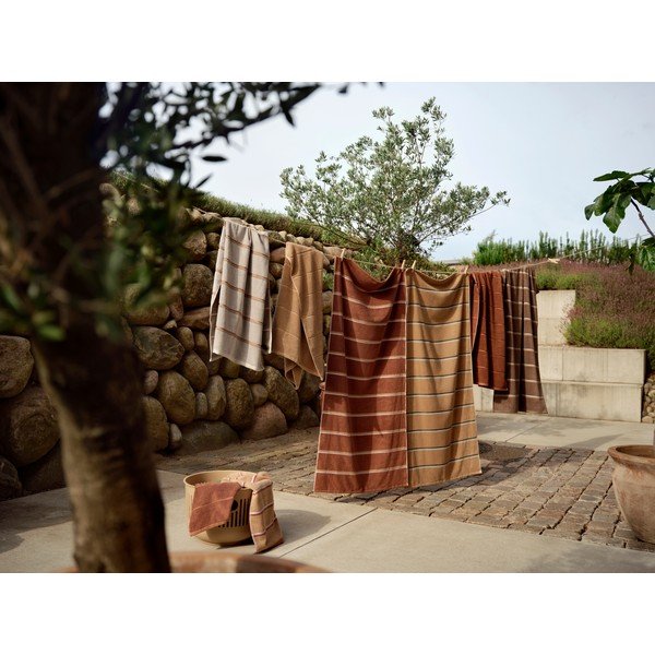 Hnedý/béžový bavlnený uterák 50x100 cm Sauna – Zone-image-3