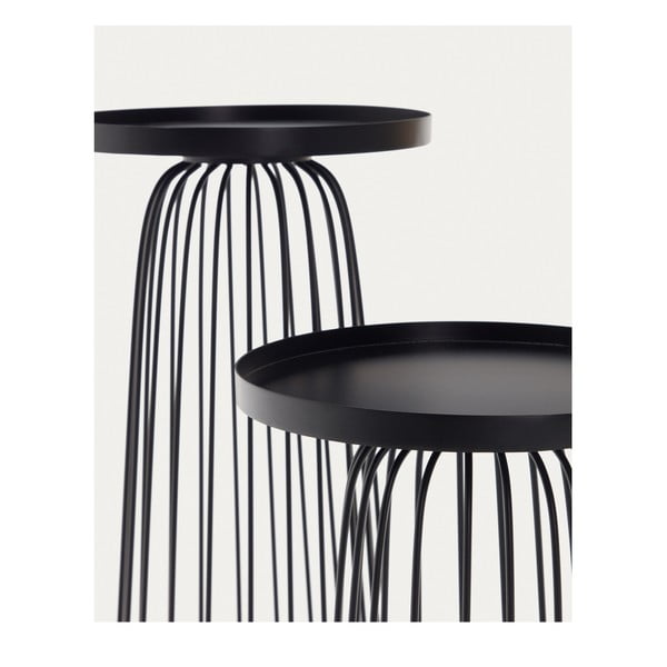 Kovové okrúhle odkladacie stolíky v súprave 2 ks Dilva – Kave Home-image-1