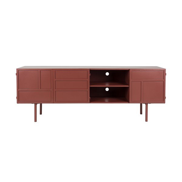 Červený kovový TV stolík 160x58x36 cm Davis – White Label