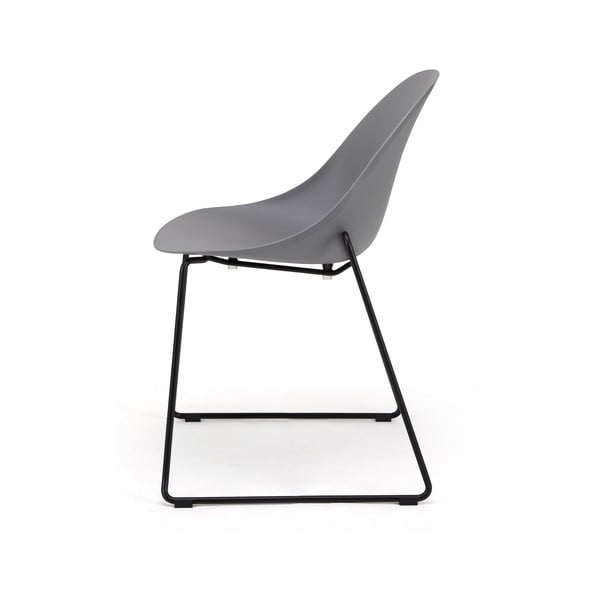 Súprava 2 sivých jedálenských stoličiek s čiernymi nohami Bonami Selection Viva-image-3