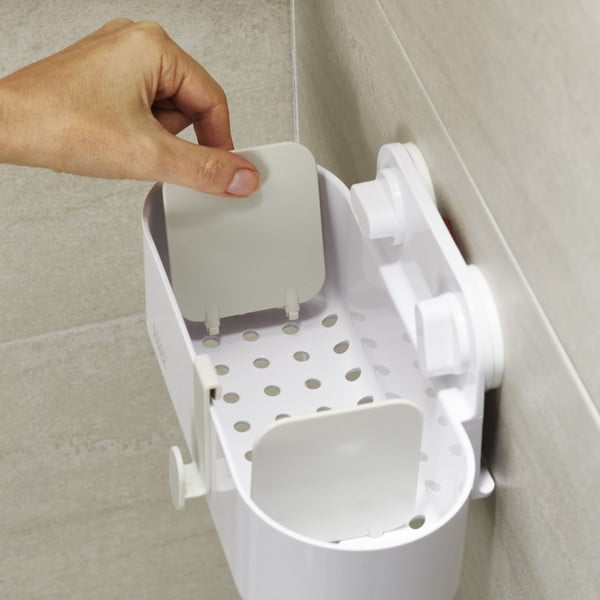 Biela plastová kúpeľňová polička bez vŕtania Duo – Joseph Joseph-image-2