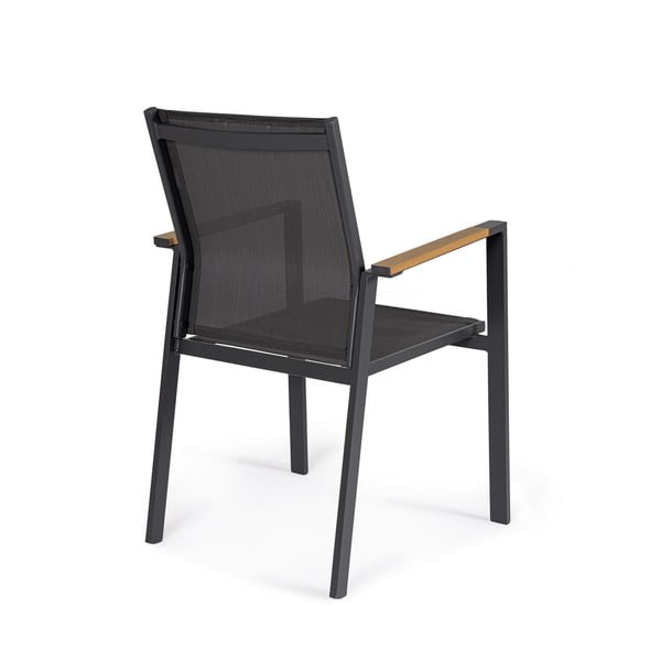 Antracitové kovové záhradné stoličky v súprave 4 ks Heta – Bizzotto-image-3