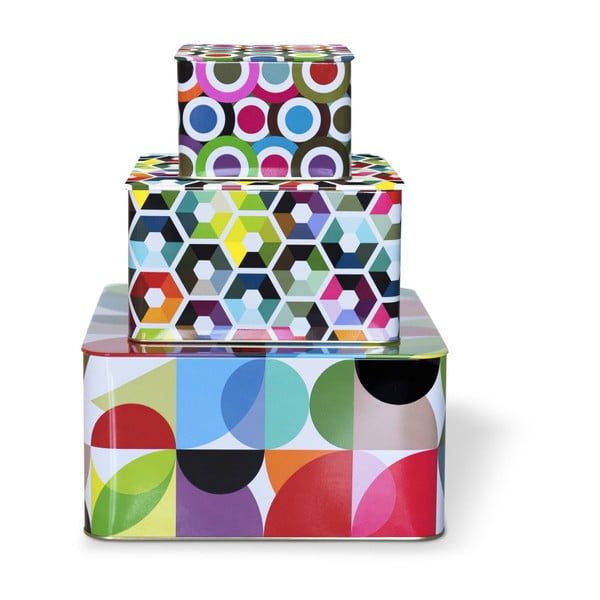 Sada 3 cínových škatuliek Remember Cubes