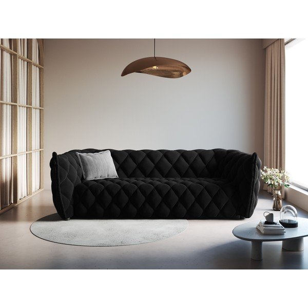 Čierna zamatová pohovka 228 cm Flandrin – Interieurs 86-image-1